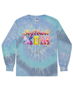 Softball Mom - Tie Dyed Long Sleeve