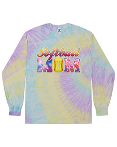 Softball Mom - Tie Dyed Long Sleeve