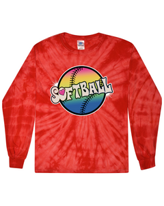 Softball Tie Dyed - Tie Dyed Long Sleeve