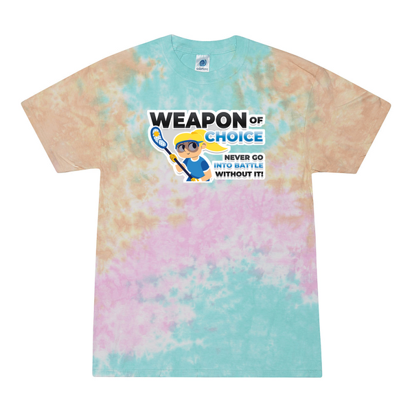 [[color:Snow Cone]] Weapon of Choice Blue Jersey Girls Lacrosse Tie Dye T-shirt Snow Cone