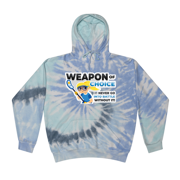 [[color:Lagoon]] Weapon of Choice Blue Jersey Girls Lacrosse Tie Dye Hoodie Lagoon