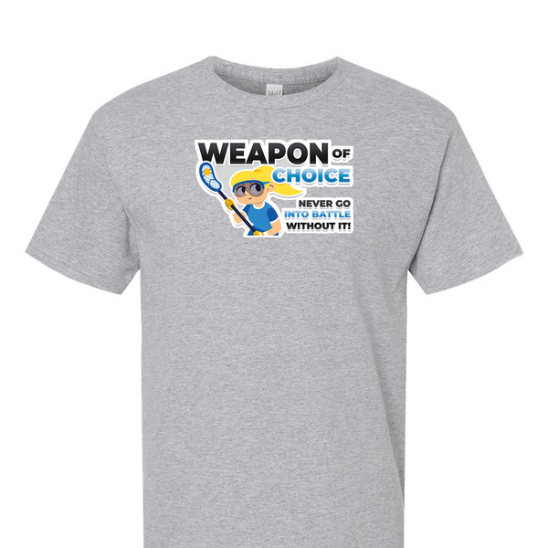 [[color:Sport Grey]] Weapon of Choice Blue Jersey Girls Lacrosse Short Sleeve T-shirt Sport Grey