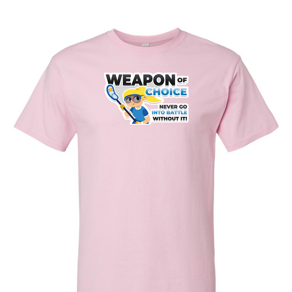 [[color:Light Pink]] Weapon of Choice Blue Jersey Girls Lacrosse Short Sleeve T-shirt Light Pink