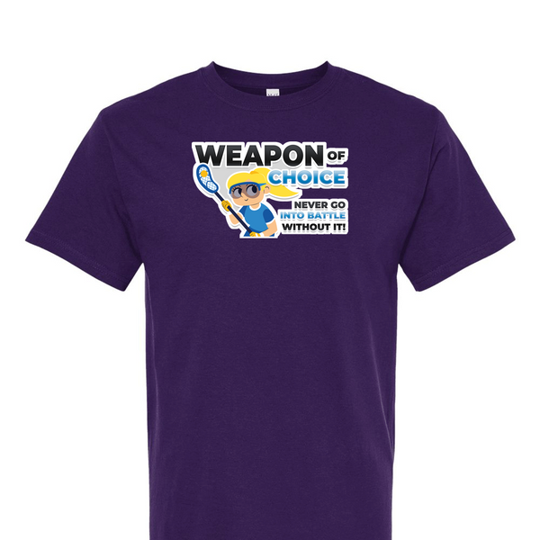 [[color:Purple]] Weapon of Choice Blue Jersey Girls Lacrosse Short Sleeve T-shirt Purple