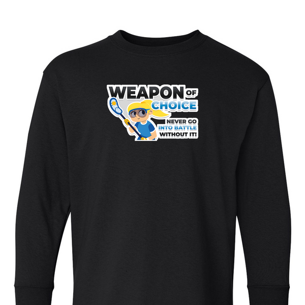 [[color:Black]] Weapon of Choice Blue Jersey Girls Lacrosse Long Sleeve T-shirt Black