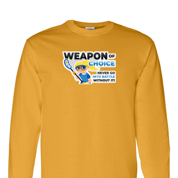 [[color:Gold]] Weapon of Choice Blue Jersey Girls Lacrosse Long Sleeve T-shirt Gold