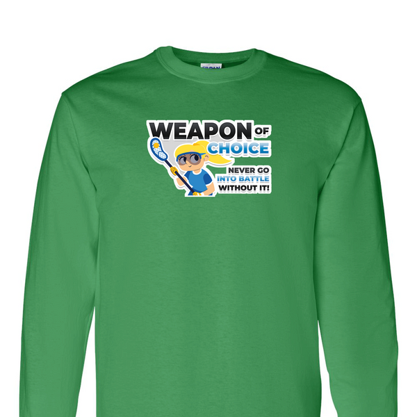 [[color:Irish Green]] Weapon of Choice Blue Jersey Girls Lacrosse Long Sleeve T-shirt Irish Green