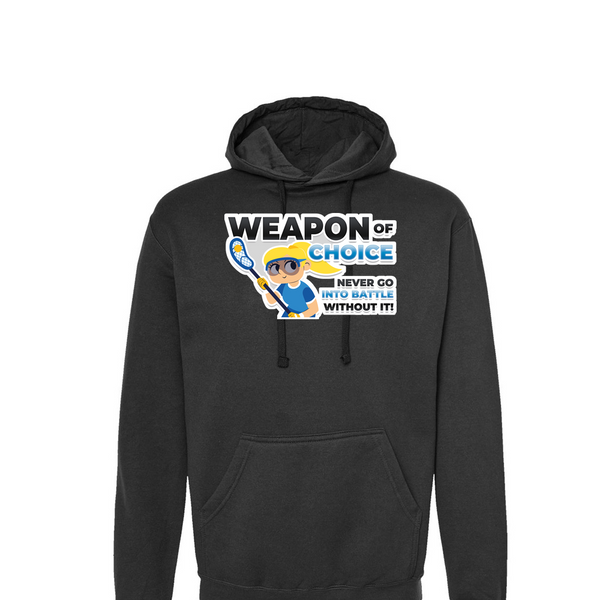 [[color:Black]] Weapon of Choice Blue Jersey Girls Lacrosse Hoodie Black