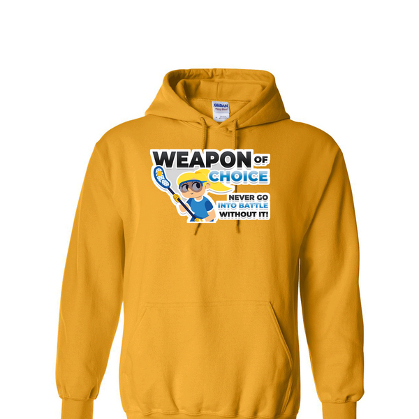 [[color:Gold]] Weapon of Choice Blue Jersey Girls Lacrosse Hoodie Gold