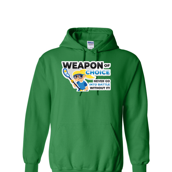 [[color:Irish Green]] Weapon of Choice Blue Jersey Girls Lacrosse Hoodie Irish Green