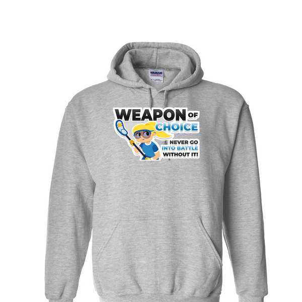[[color:Sport Grey]] Weapon of Choice Blue Jersey Girls Lacrosse Hoodie Sport Grey