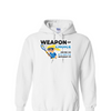 [[color:White]] Weapon of Choice Blue Jersey Girls Lacrosse Hoodie White