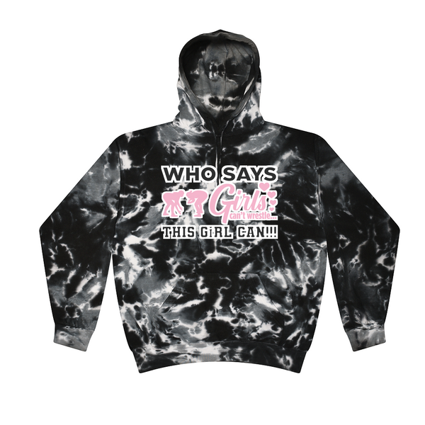 [[color:Multi Black]] Who Says Girls Can't Wrestling Tie Dye Hoodie Multi Black
