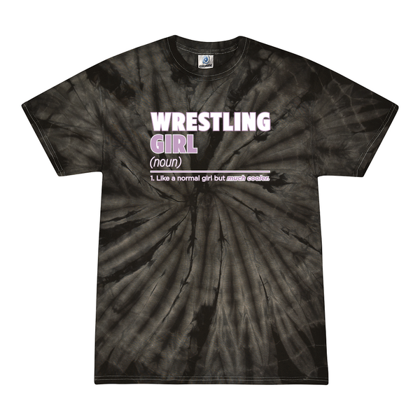 [[color:Spider Black]] Wrestling Girl Definition Tie Dye T-shirt Spider Black