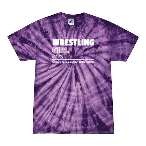 [[color:Spider Purple]] Wrestling Girl Definition Tie Dye T-shirt Spider Purple