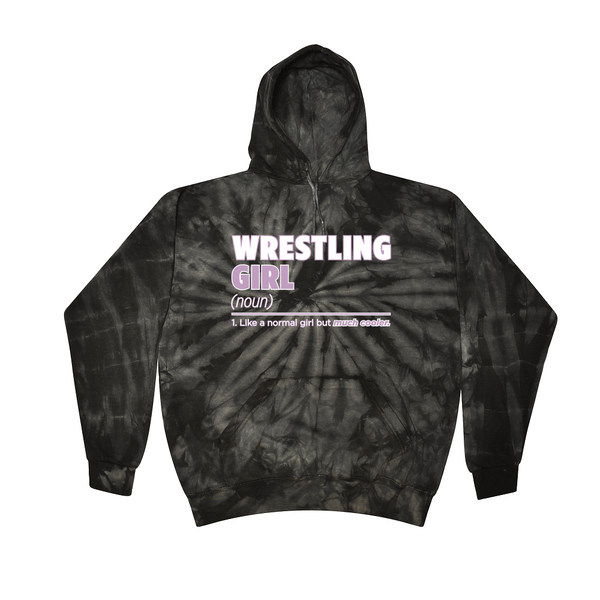 [[color:Spider Black]] Wrestling Girl Definition Tie Dye Hoodie Spider Black