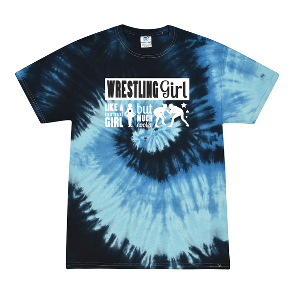 [[color:Blue Ocean]] Wrestling Girl Much Cooler Tie Dye T-shirt Blue Ocean