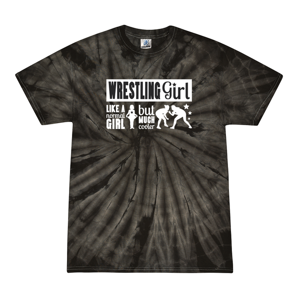 [[color:Spider Black]] Wrestling Girl Much Cooler Tie Dye T-shirt Spider Black