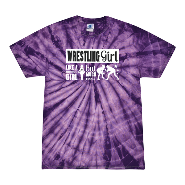 [[color:Spider Purple]] Wrestling Girl Much Cooler Tie Dye T-shirt Spider Purple