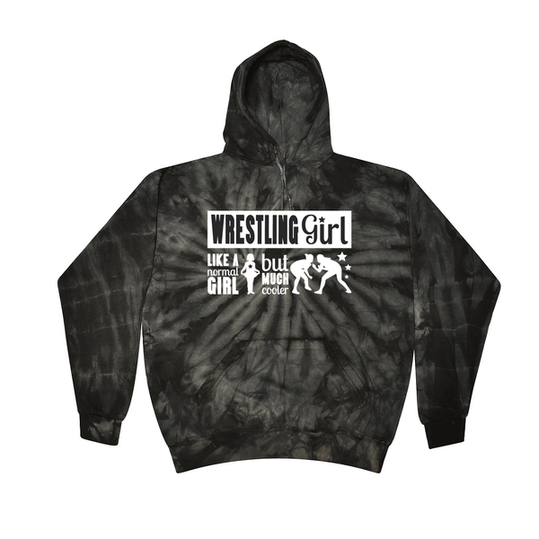 [[color:Spider Black]] Wrestling Girl Much Cooler Tie Dye Hoodie Spider Black