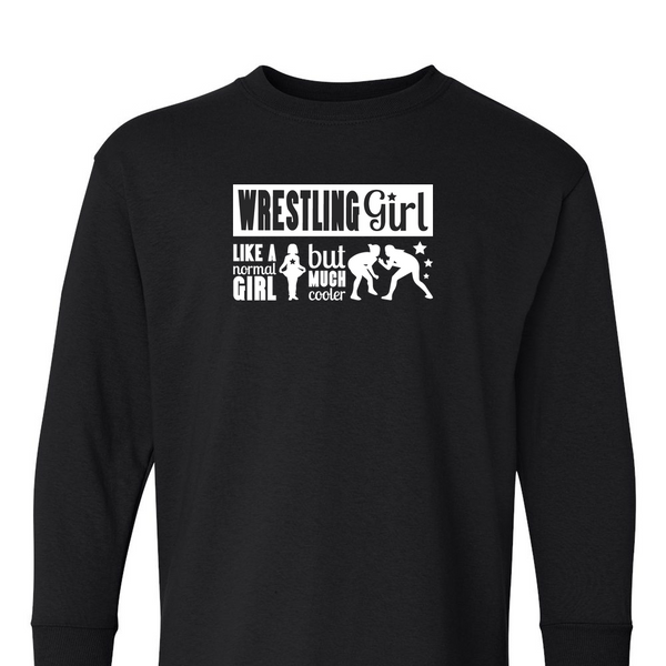 [[color:Black]] Wrestling Girl Much Cooler Long Sleeve T-shirt Black