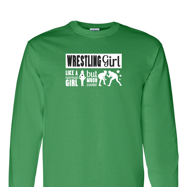 [[color:Irish Green]] Wrestling Girl Much Cooler Long Sleeve T-shirt Irish Green