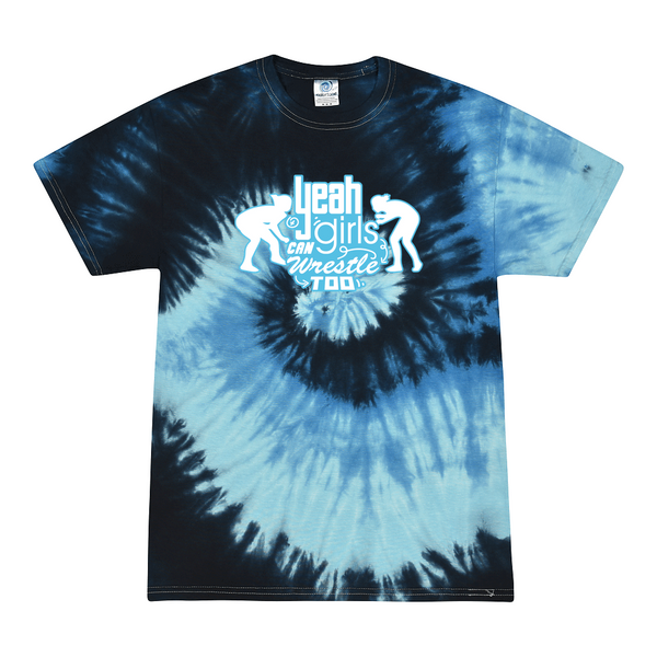 [[color:Blue Ocean]] Yeah Girls Can Wrestle Tie Dye T-shirt Blue Ocean