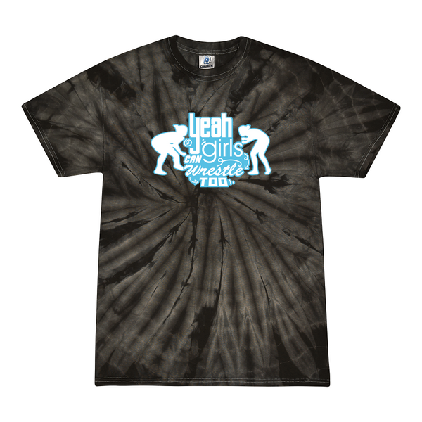 [[color:Spider Black]] Yeah Girls Can Wrestle Tie Dye T-shirt Spider Black