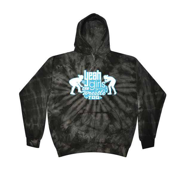[[color:Spider Black]] Yeah Girls Can Wrestle Tie Dye Hoodie Spider Black