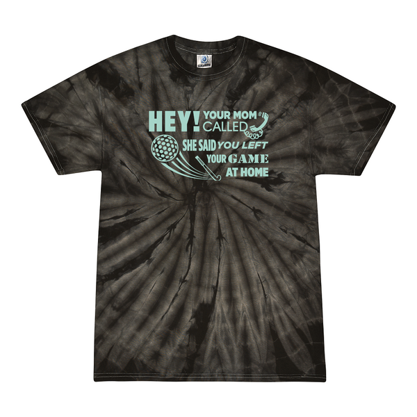 [[color:Spider Black]] Hey Your Mom Called Field Hockey Tie Dye T-shirt Spider Black