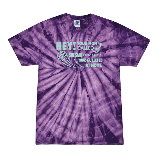 [[color:Spider Purple]] Hey Your Mom Called Field Hockey Tie Dye T-shirt Spider Purple