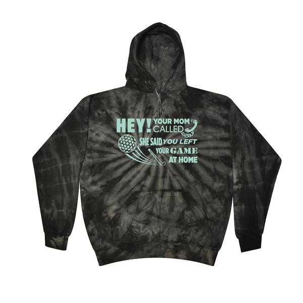 [[color:Spider Black]] Hey Your Mom Called Field Hockey Tie Dye Hoodie Spider Black