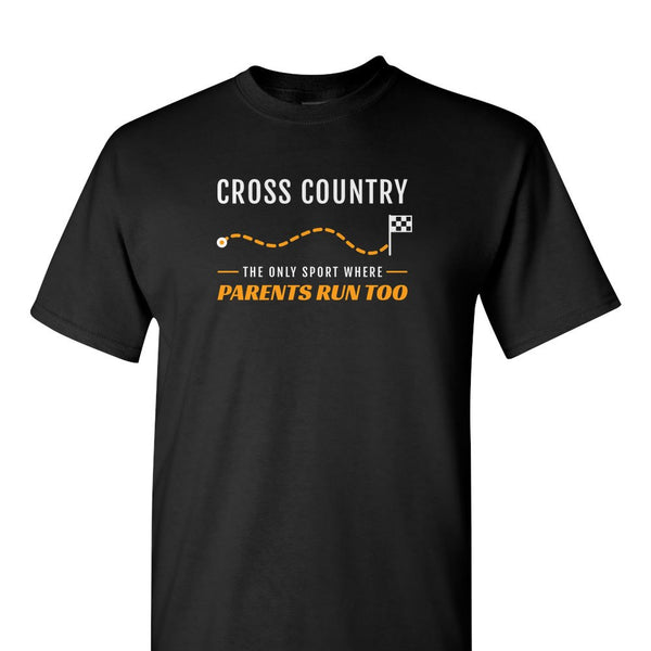 [[color:Black]] Cross Country Parents Run Too Short Sleeve T-shirt Black