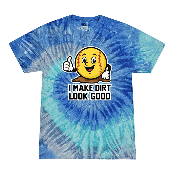 [[color:Blue Jerry]] I Make Dirt Look Good Softball Tie Dye T-shirt Blue Jerry