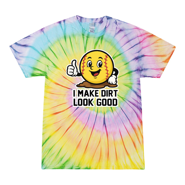 [[color:Lolli-pop]] I Make Dirt Look Good Softball Tie Dye T-shirt Lolli-pop